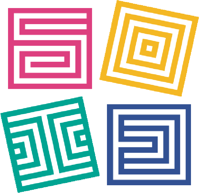 Logo del MIUR per il servizio scuola in ospedale. Immagine formata da 4 riquadri colorati
